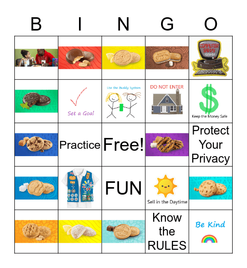 Cookie Safety Bingo Card