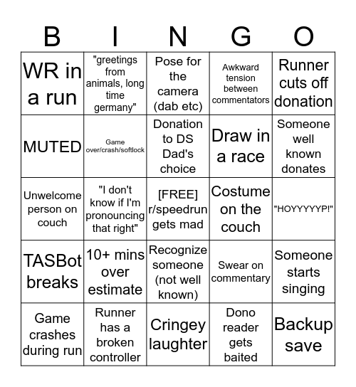 Awesome games done quicky bois Bingo Card