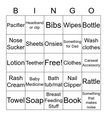 Baby Kahle Bingo Card