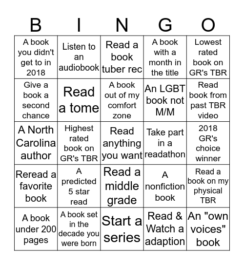 BOOKISH BINGO  Bingo Card