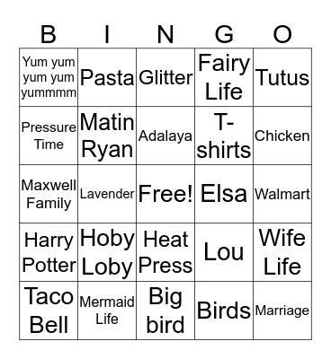 Magically Maxwell Bingo Card