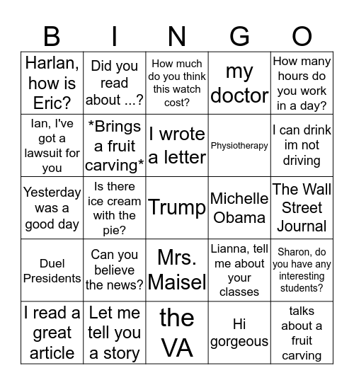 Alvie's Birthday Bingo Card