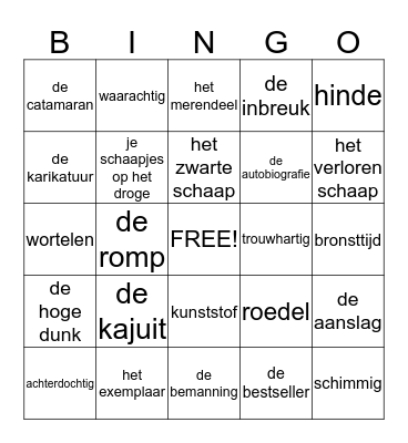 Oud oost 7/8 december 2013 Bingo Card