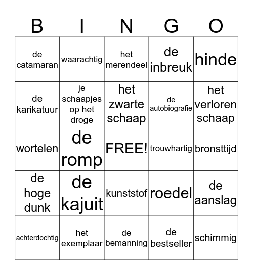 Oud oost 7/8 december 2013 Bingo Card