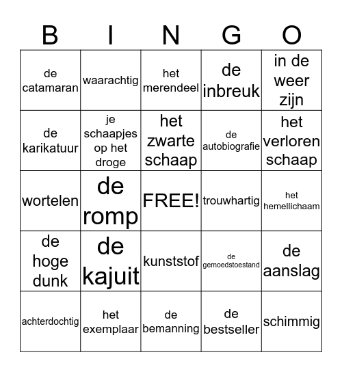 Oud oost 7/8 december 2013 Bingo Card