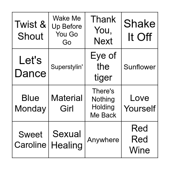 Music3 QuestionOneBingo Card