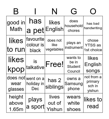 1E3 Bingo Card