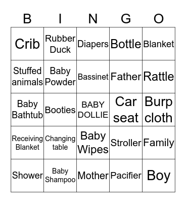 Shanaaz - Baby Shower Bingo Card