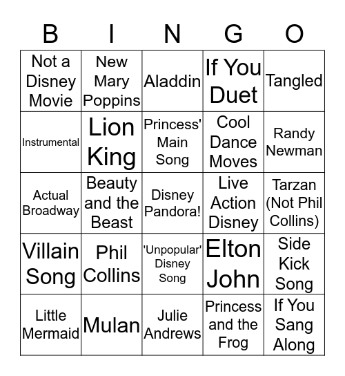 Road Trip Disney Bingo! Bingo Card