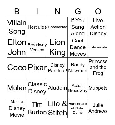 Road Trip Disney Bingo! Bingo Card