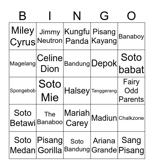 Meyi's Bingo Card