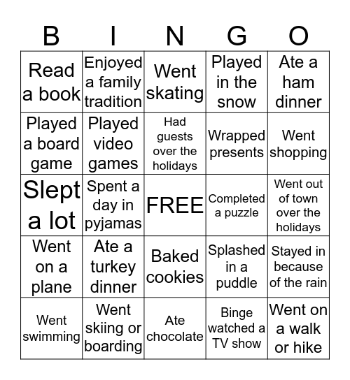 Find a classmate who... Bingo Card