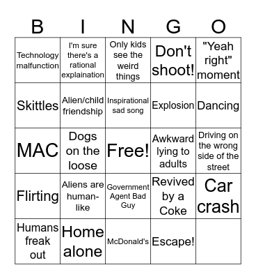 Bad Movie BINGO Card