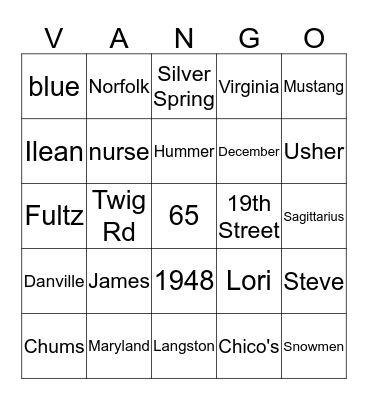 HAPPY BIRTHDAY Bingo Card