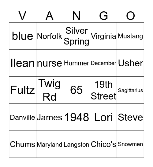 HAPPY BIRTHDAY Bingo Card