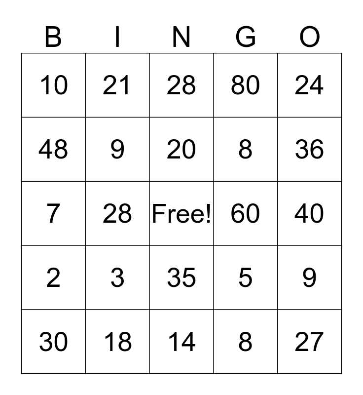 bingo card generator
