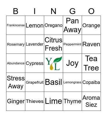 It's Thyme for Oil Bingo Card