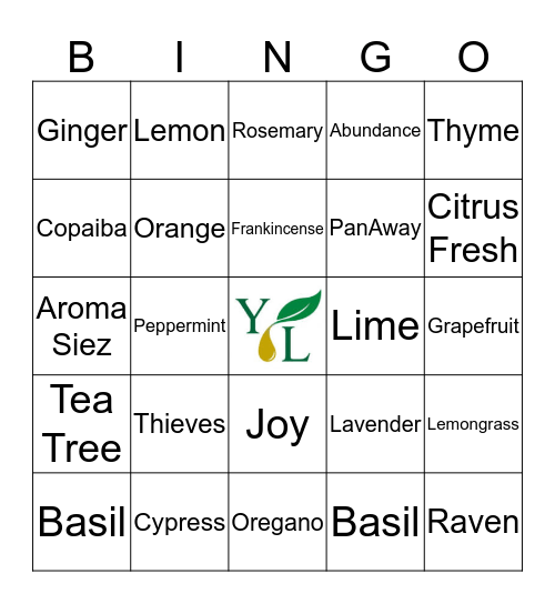 It's Thyme for Oil Bingo Card