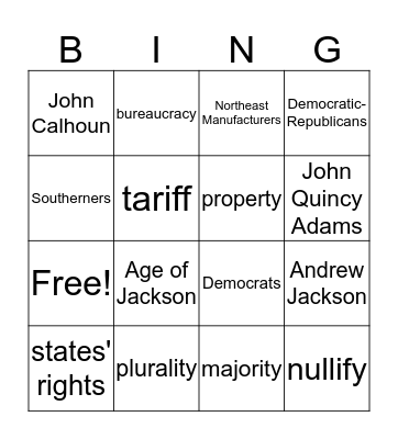 Ch. 13 Lesson 1 Bingo Card