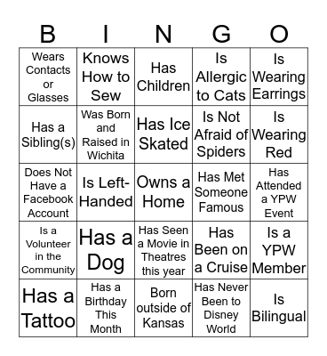 Find Someone Who... Bingo Card