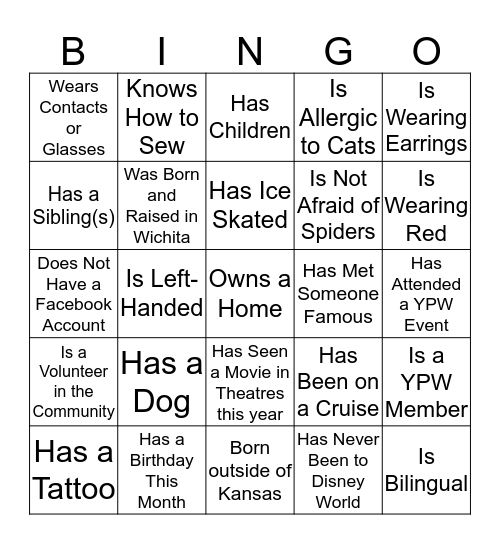 Find Someone Who... Bingo Card