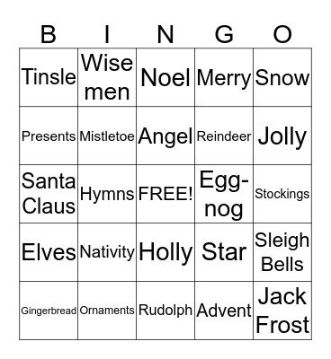**Christmas Bingo** Bingo Card