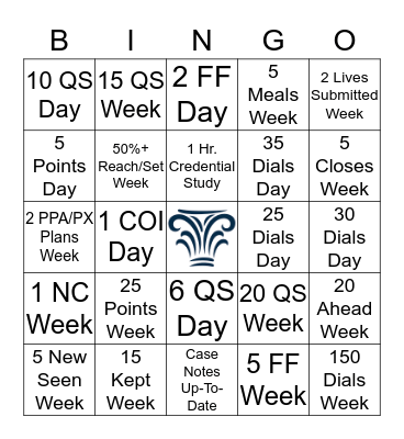 Change Your Game Bingo Card