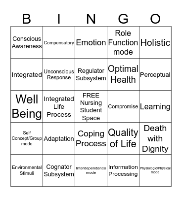 Sister Callista Roy Bingo Card