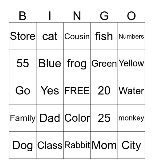 ASL Bingo Card