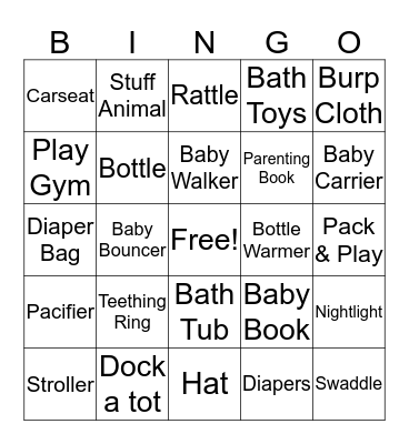 Baby Bingo Card