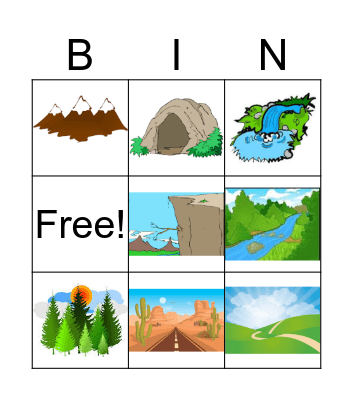 GEOGRAPHICAL FEATURES Bingo Card