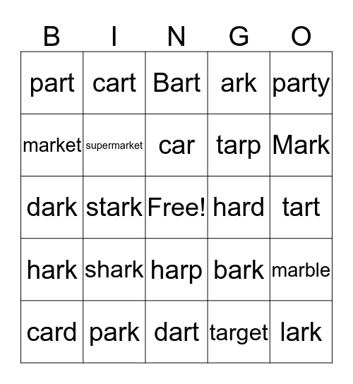 Bossy R ar Bingo Card