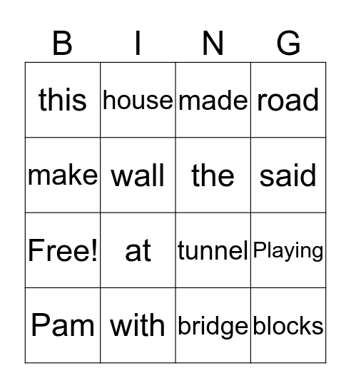 Playing with Blocks (#63) Bingo Card