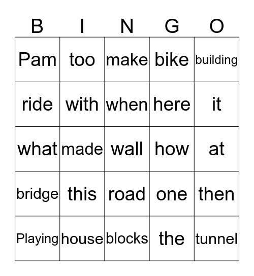 Playing with Blocks (#63) Bingo Card