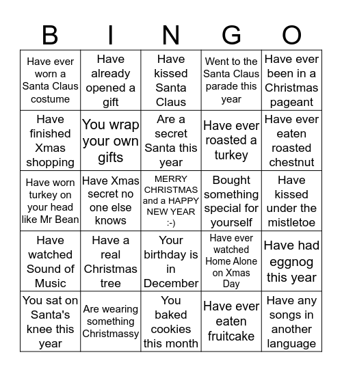 HEEN 2013 HOLIDAY PARTY Bingo Card