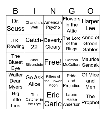 Book Bingo! Bingo Card