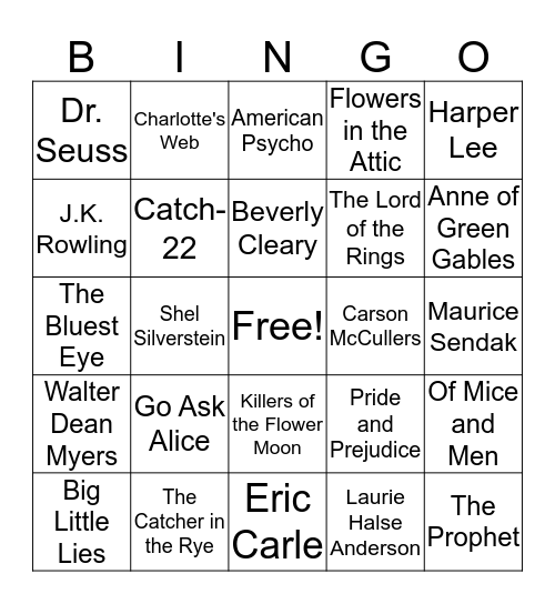 Book Bingo! Bingo Card