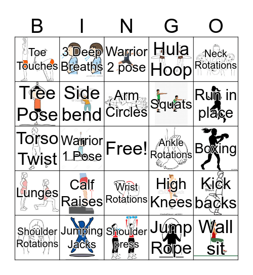 Fitness Bingo  Bingo Card