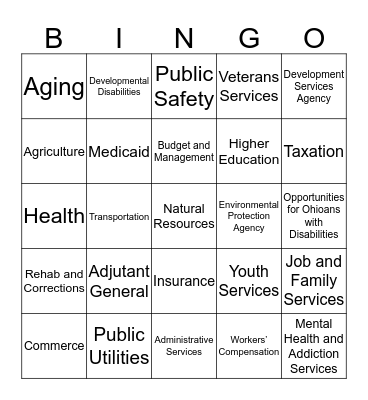 Cabinet Position BINGO! Bingo Card