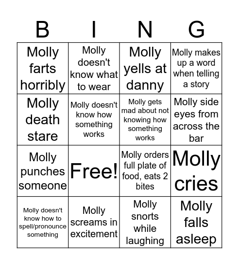 Molly Bingo Card