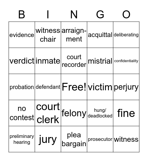 Competency Bingo Card