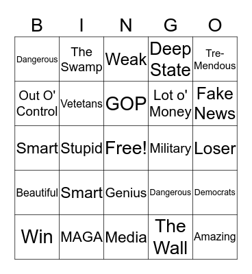 Trump-Ingo Bingo Card