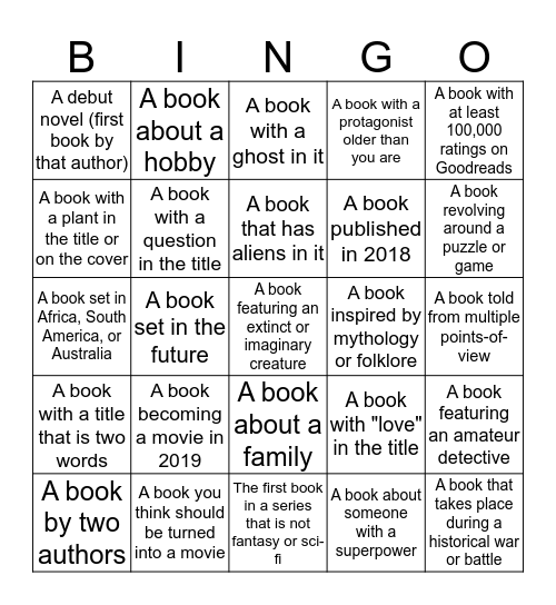 Binge-Read Bingo Challenge Bingo Card