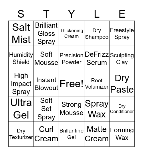 Style Bingo Card