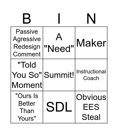 Collab Day Bingo Card