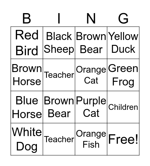 What do you see? Bingo Card