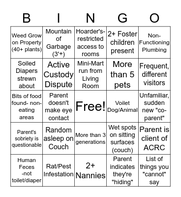 Interesting Environment Bingo Card