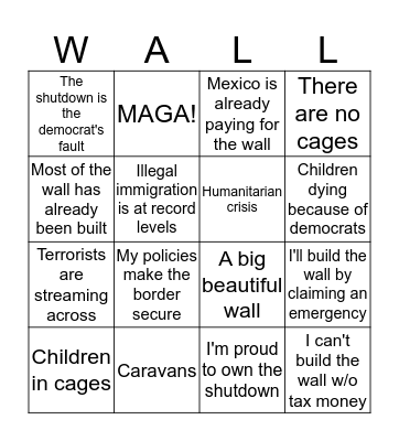 Crisis! Bingo Card