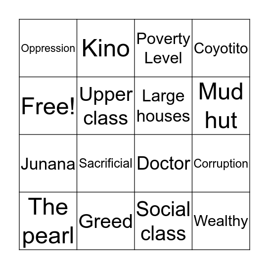 The pearl Bingo Card