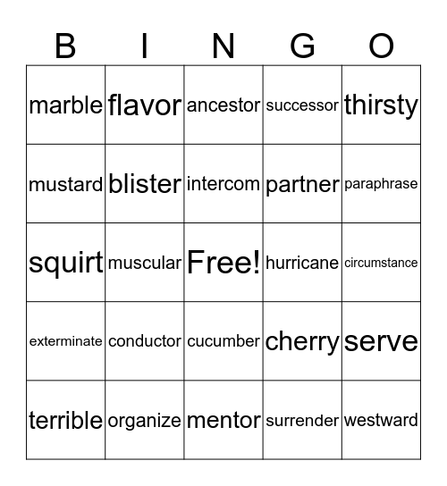 Step 8 Bingo Card